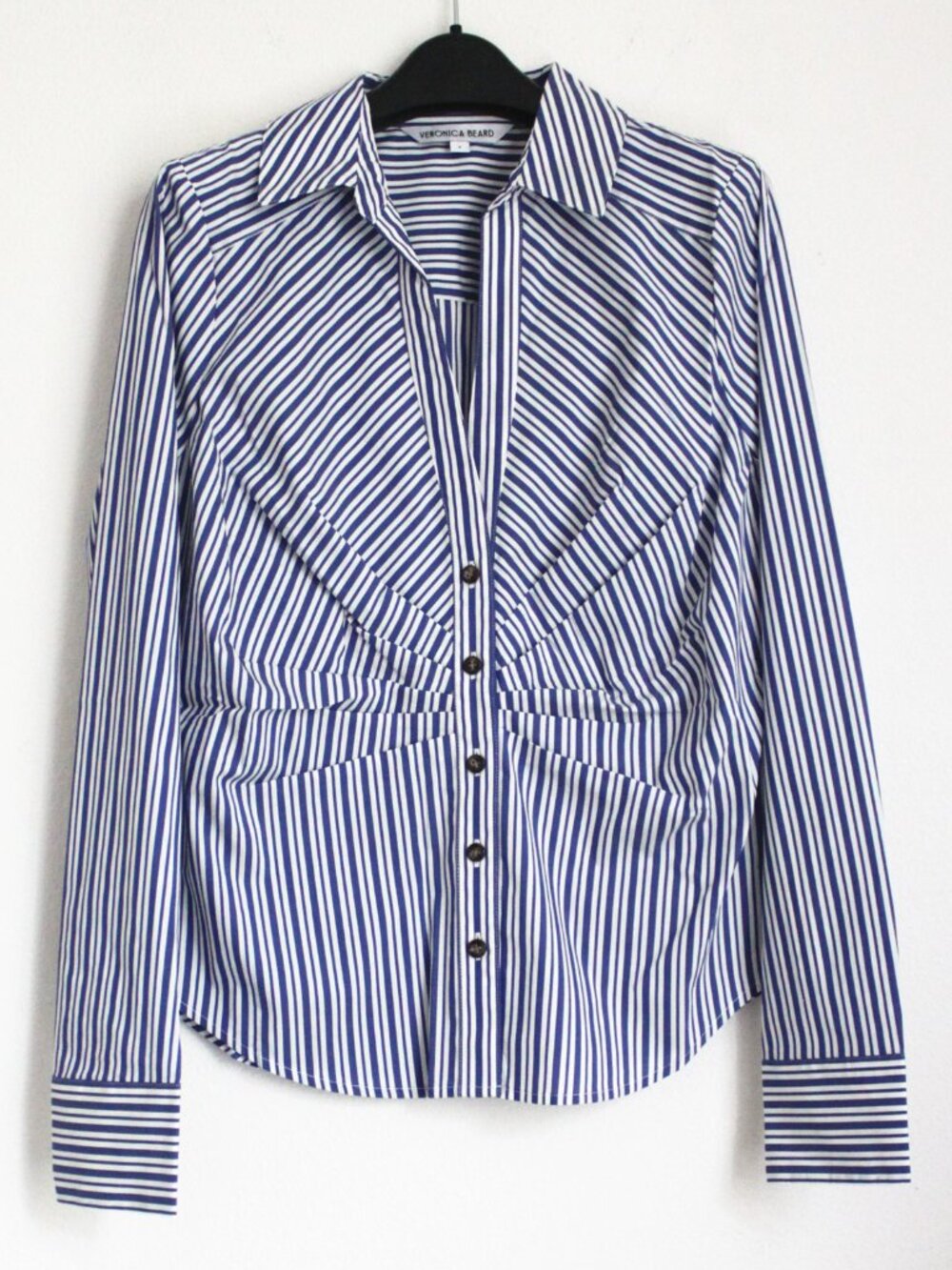 NEW VERONICA BEARD Joelle Striped Cotton Shirt, Multiple size